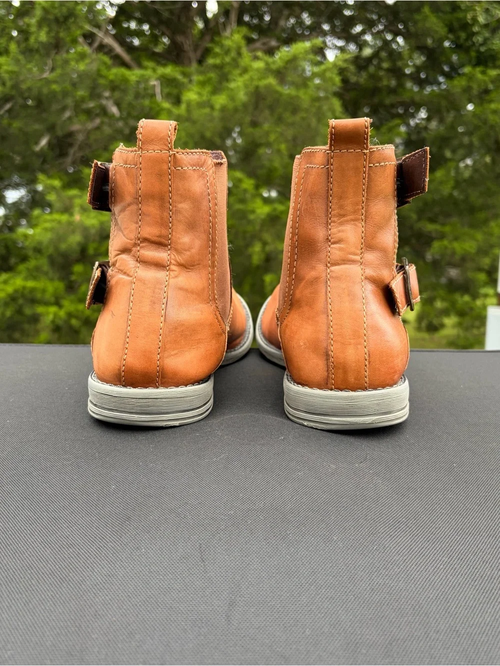 ROAN by BED/STU Cyan Leather Chelsea Strap Boots Sz 11.5